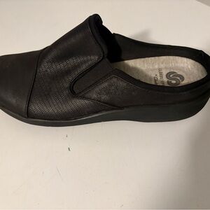 CLARKS  Black Slip-On Shoes, Open Heel